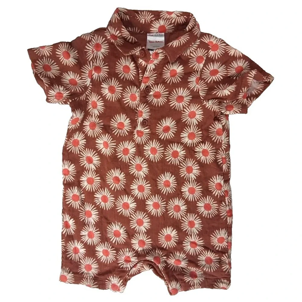 Hanna Andersson Boy 12 18 Mos Outfit Pajama Lot Orange Brown Flower Sloth Lot
